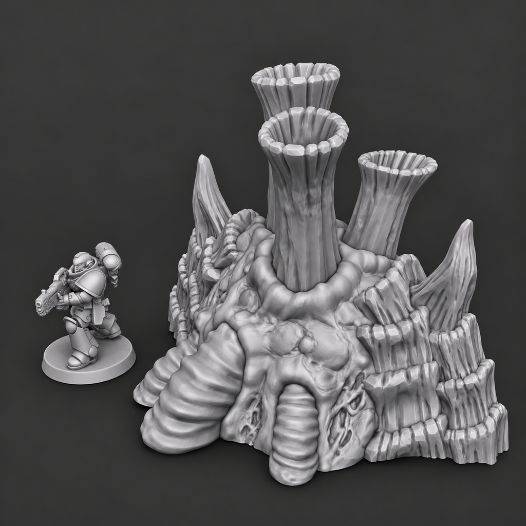 Lot de 3 Cheminées Organiques Alien