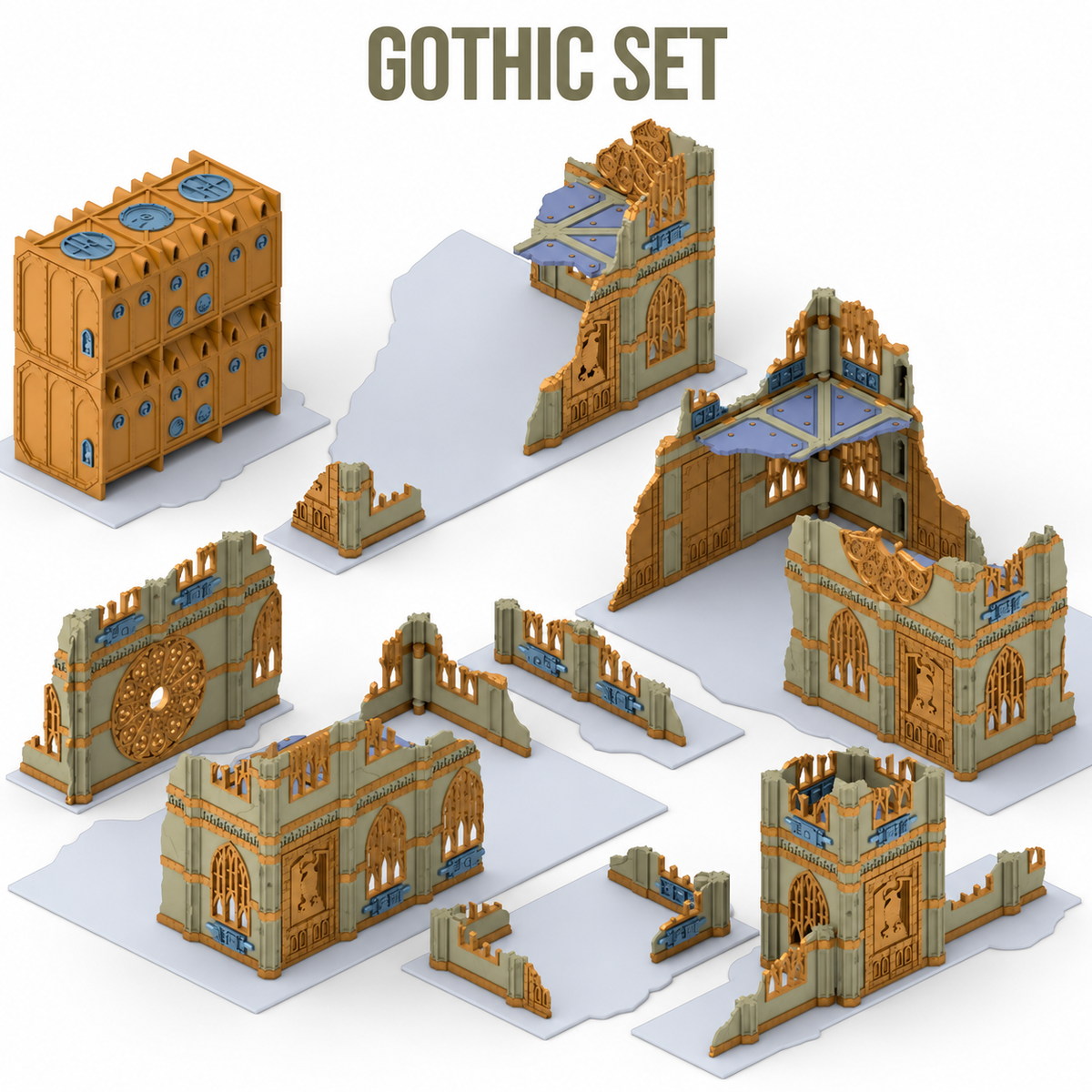 Set de décors Gothique Impériale pour table de Wargame – Compatible V11