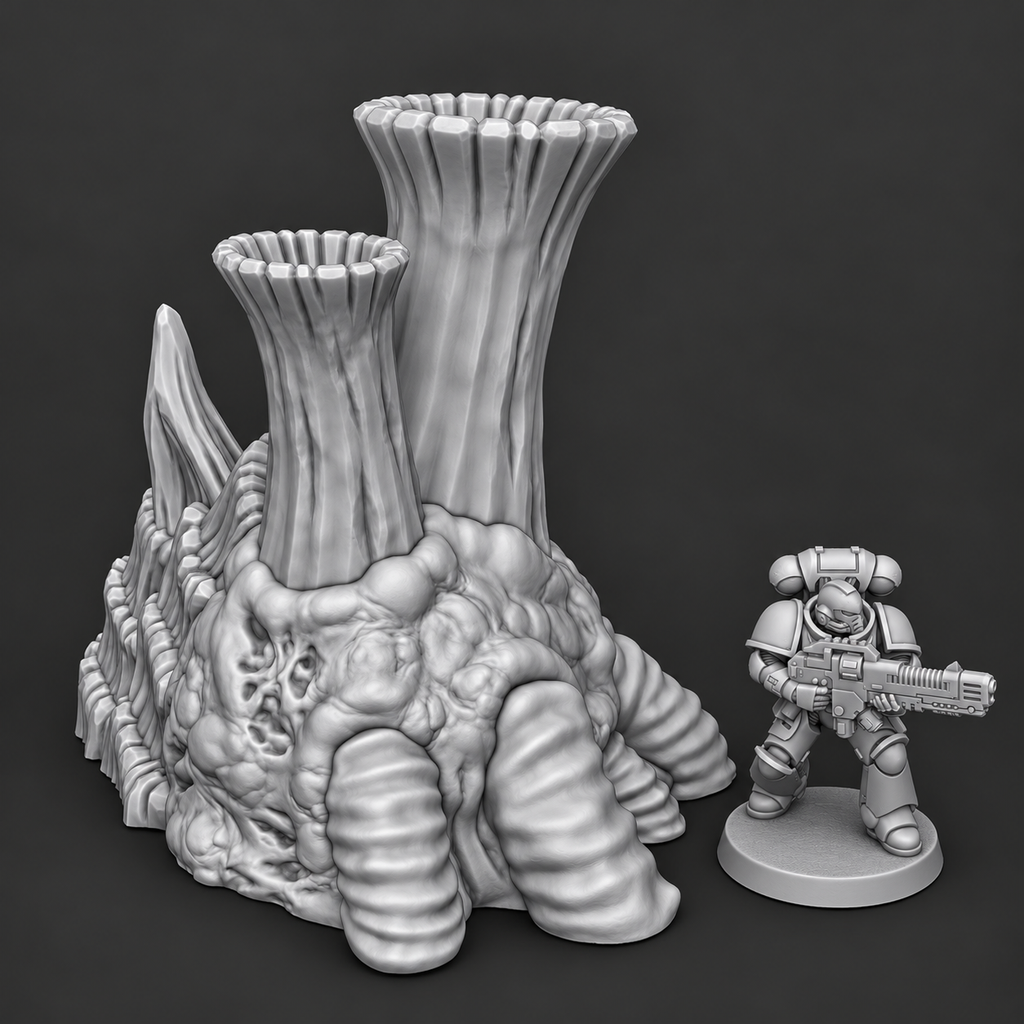 Lot de 3 Cheminées Organiques Alien