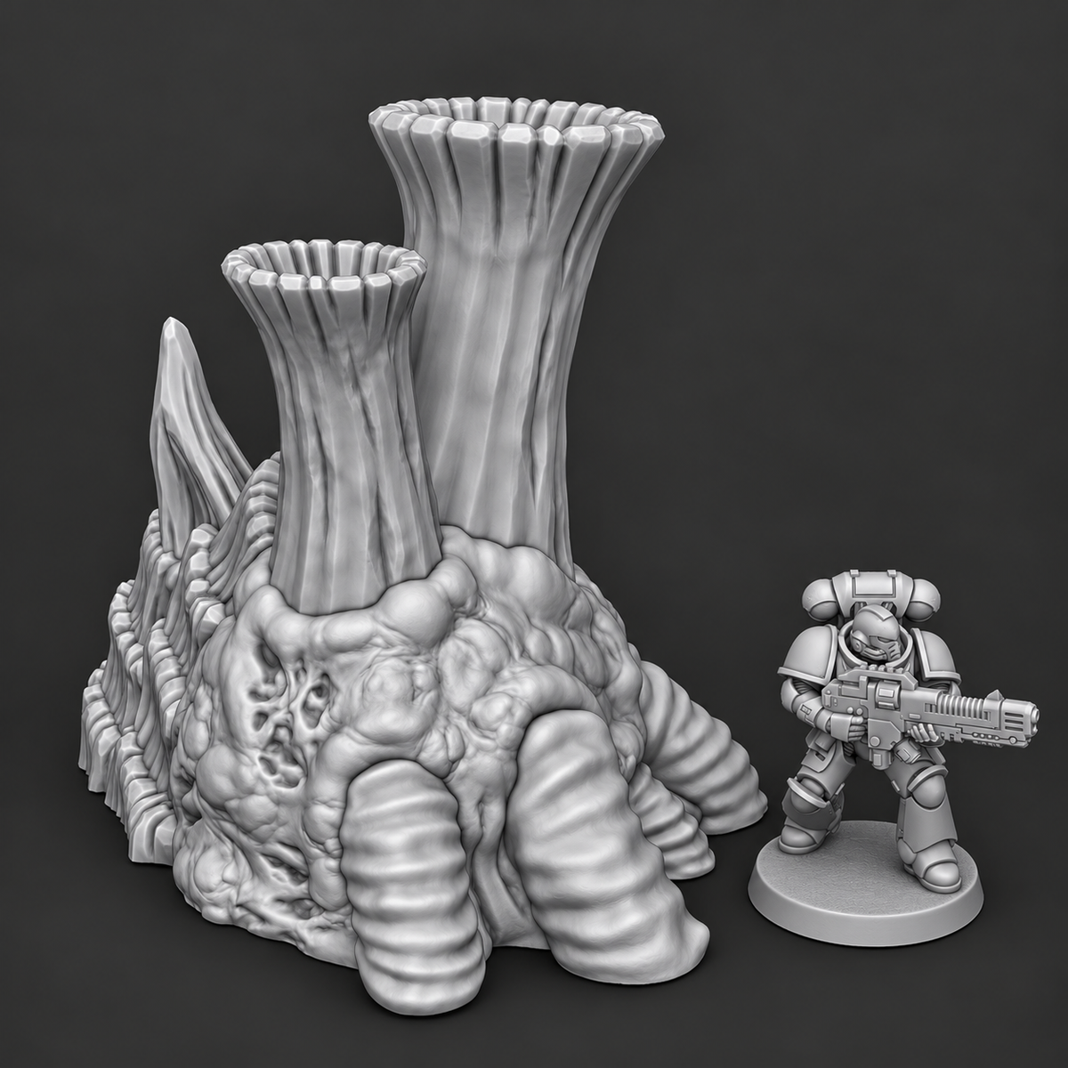 Lot de 3 Cheminées Organiques Alien